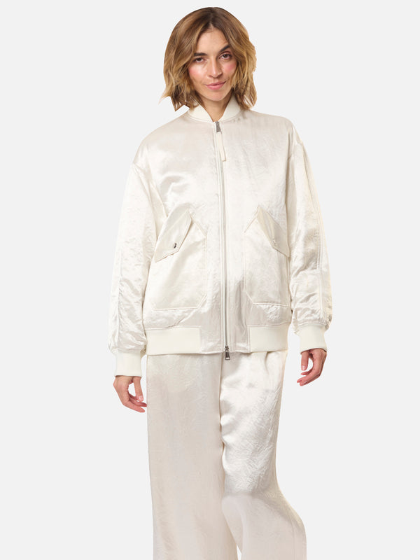 MAX MARA LEISURE Bomber oversize in satin