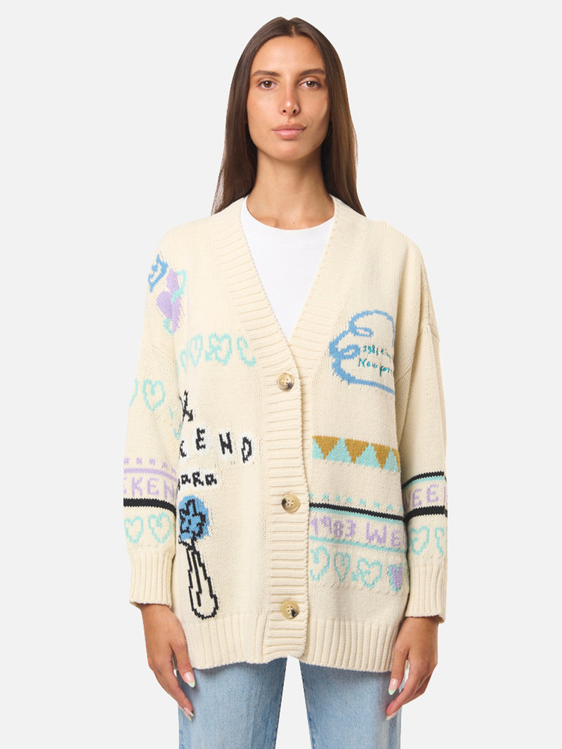 MAX MARA WEEKEND Cardigan oversize in cotone jacquard