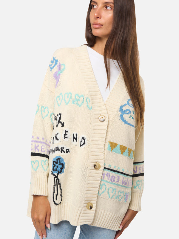 MAX MARA WEEKEND Cardigan oversize in cotone jacquard